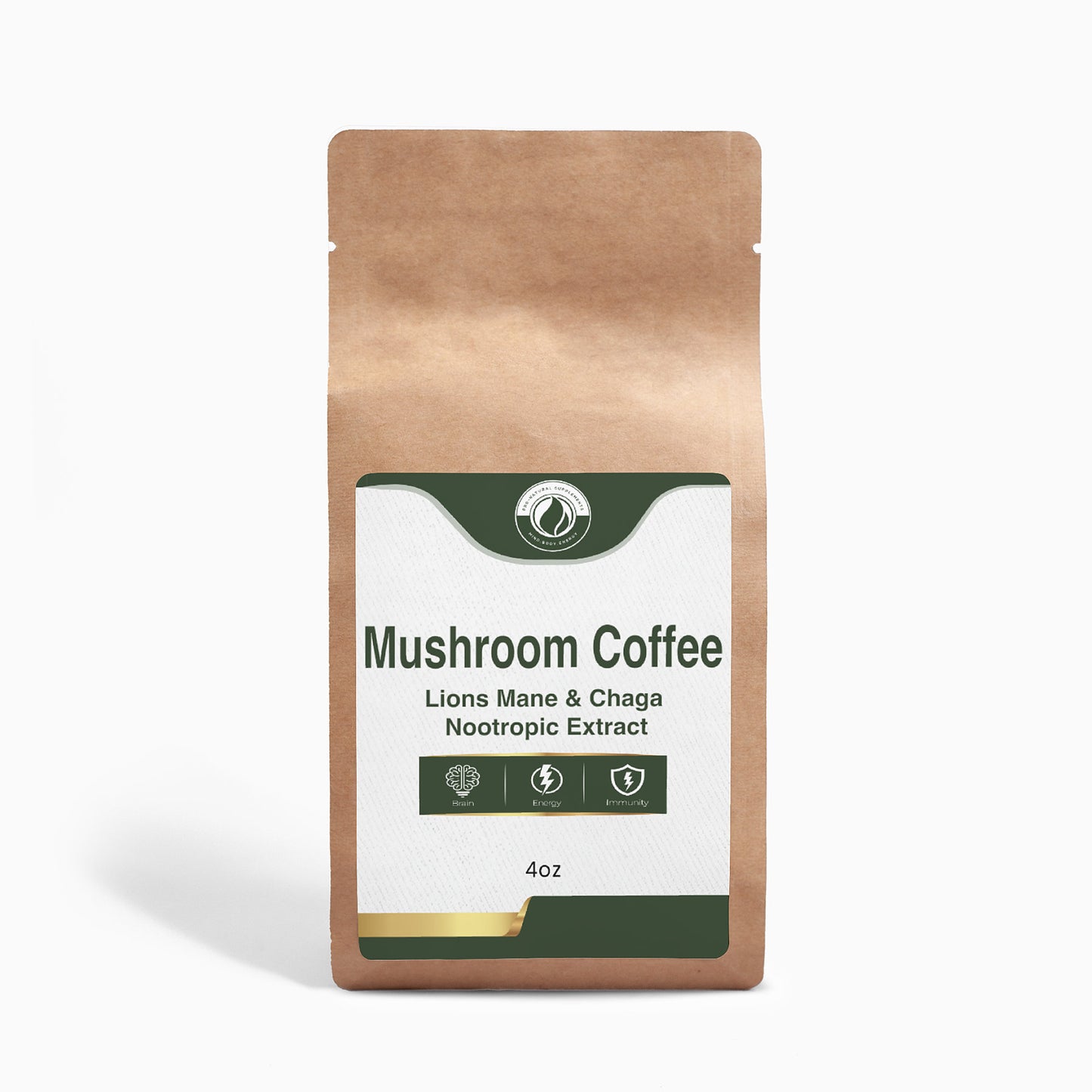 Mushroom Coffee, Lions Mane & Chaga - 4oz